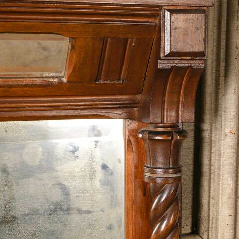 #51787 Antique Victorian Beveled Glass Wall Mirror image 7