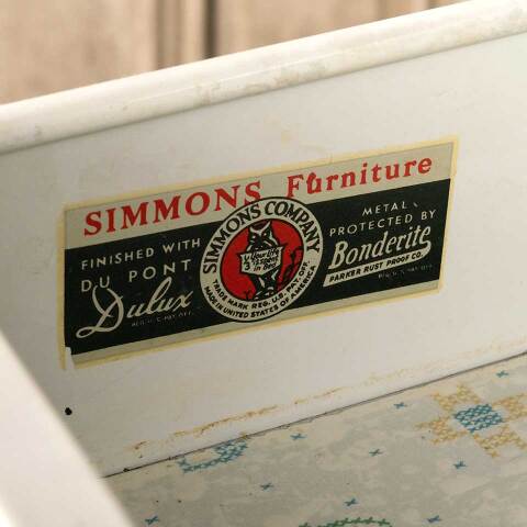 #51859 Vintage SIMMONS Furniture Metal Cabinet image 8