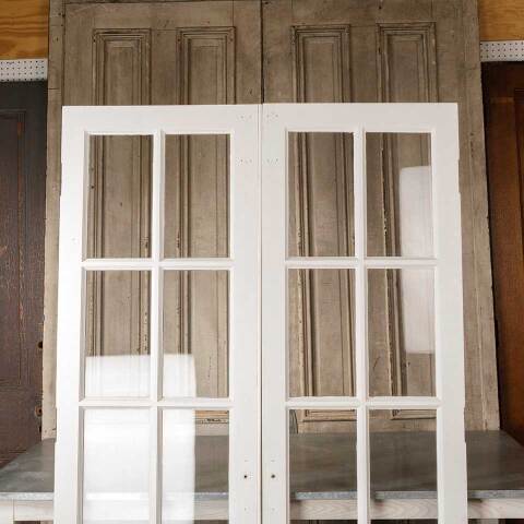 #51893 48x79 Salvaged Antique 8 Lite French Doors image 7