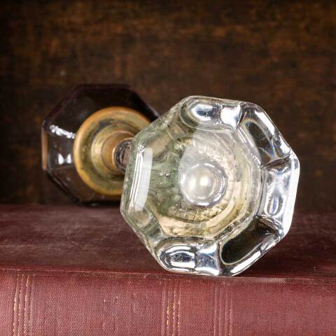 #51966 Antique Octagonal Glass Doorknobs Hardware image 5