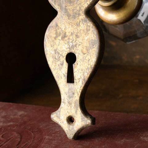 #51967 Antique Glass and Brass Door Hardware Set image 5