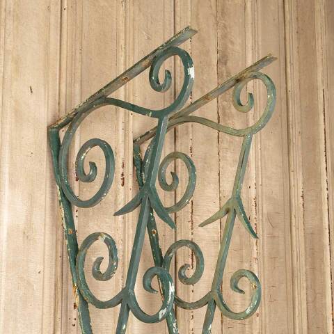 #52010 Set of 2 Vintage Wrought Iron Wall Brackets image 3