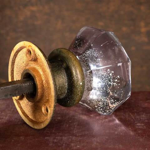 #52094 Antique Glass Doorknob Door Hardware Set image 4