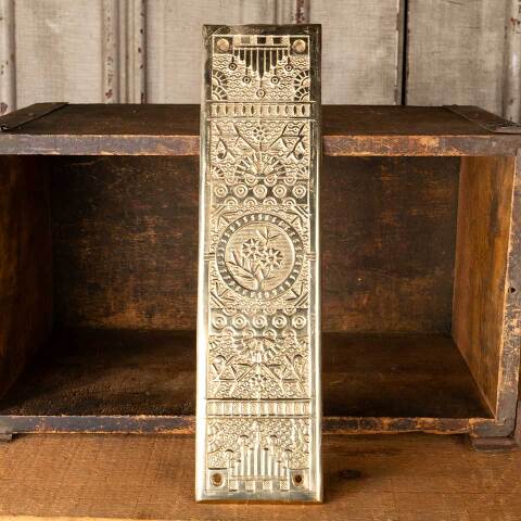 #52108 Reproduction Brass Windsor Door Push Plate image 2