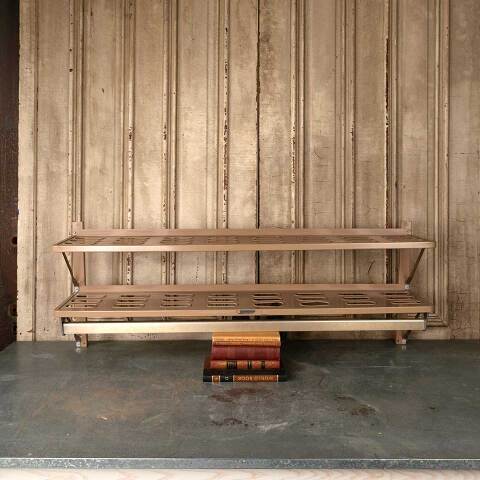 #52110 Vintage Metal Wall Shelf Coat & Hat Rack image 2