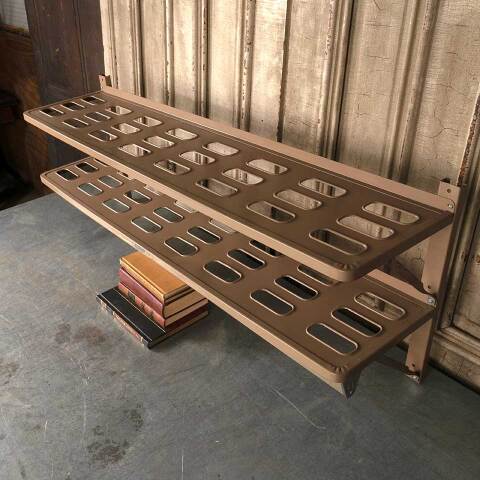 #52110 Vintage Metal Wall Shelf Coat & Hat Rack image 5