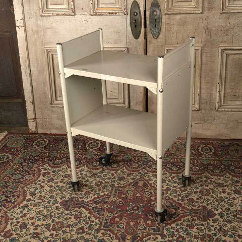 #52118 Vintage Rolling Metal Library Book Cart image 2