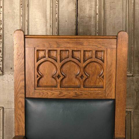 #52133 Antique Carved Oak Gothic Throne Chair image 5