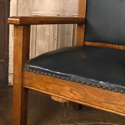 #52134 Antique Carved Oak Gothic Throne Chair image 4