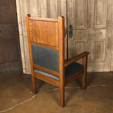 #52135 Antique Carved Oak Gothic Throne Chair image 6