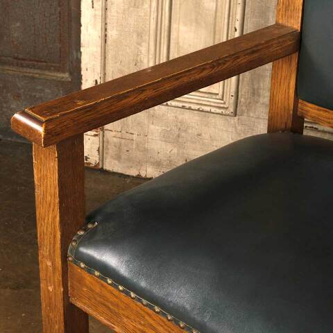 #52136 Antique Carved Oak Gothic Throne Chair image 5