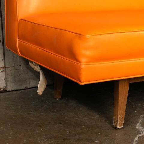 #52138 Vintage Mid-Century Modern Orange Couch image 3