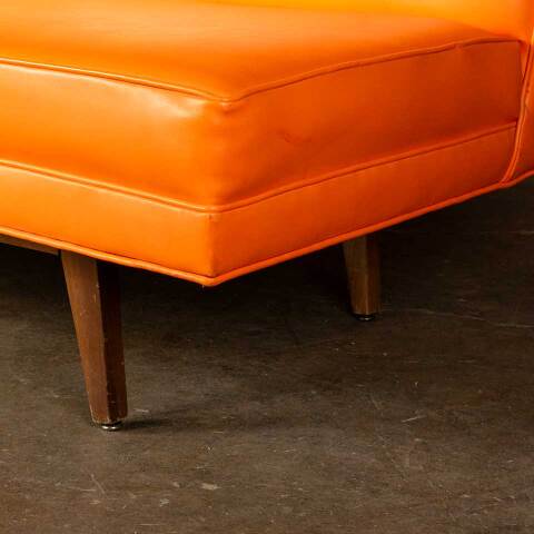 #52138 Vintage Mid-Century Modern Orange Couch image 4