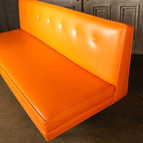 #52138 Vintage Mid-Century Modern Orange Couch image 5