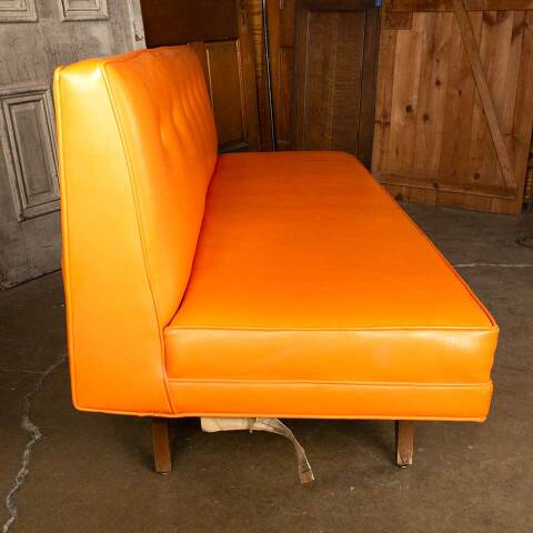 #52138 Vintage Mid-Century Modern Orange Couch image 7