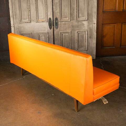 #52138 Vintage Mid-Century Modern Orange Couch image 8