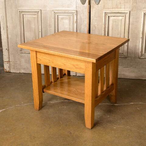 #52142 24x22 Salvaged Solid Oak Wood End Table image 8