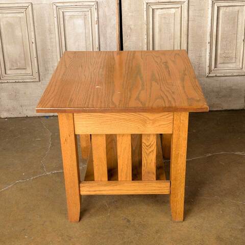 #52143 24x22 Salvaged Solid Oak Wood End Table image 6