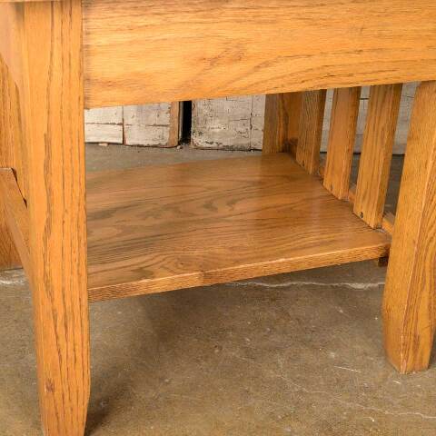 #52143 24x22 Salvaged Solid Oak Wood End Table image 2