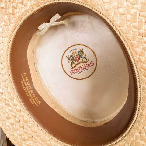 #52216 Antique HOPKINS BALTIMORE Straw Hat image 5