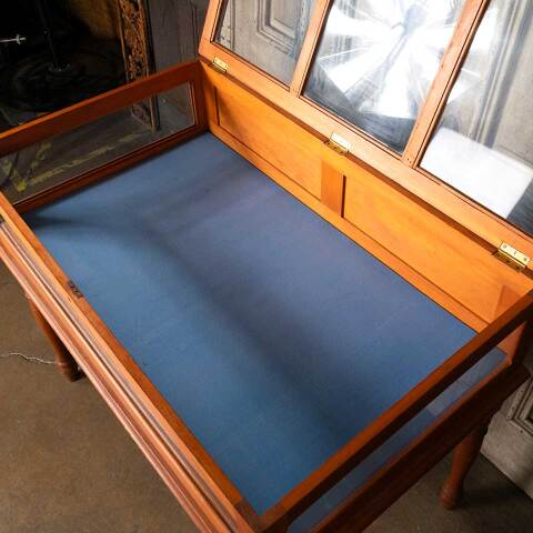 #52229 Antique Glass Display Cabinet w/ Hinged Lid image 8