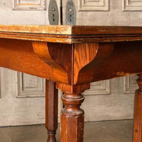 #52231 Salvaged Antique Oak Kitchen / Parlor Table image 7