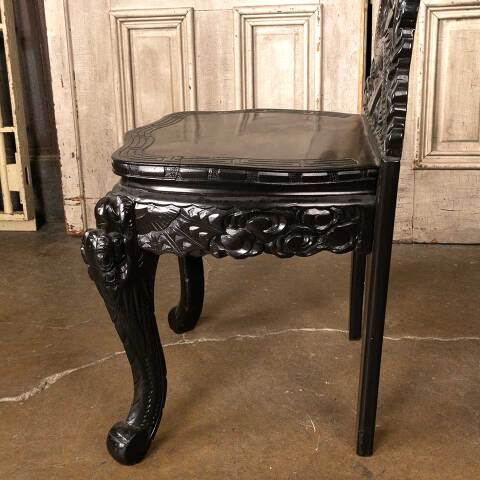 #52239 Antique Ornate Carved Wood Dragon Chair image 5