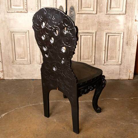 #52239 Antique Ornate Carved Wood Dragon Chair image 6