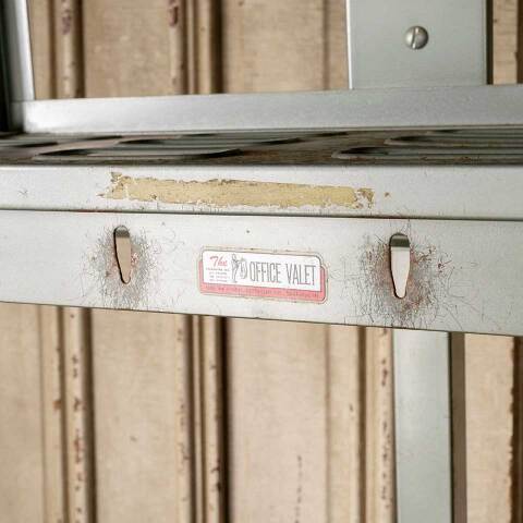 #52248 Vintage Metal Office Valet Coat & Hat Rack image 3