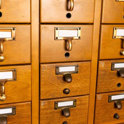 #52257 Vintage 60 Drawer Library Card Catalog Unit image 4