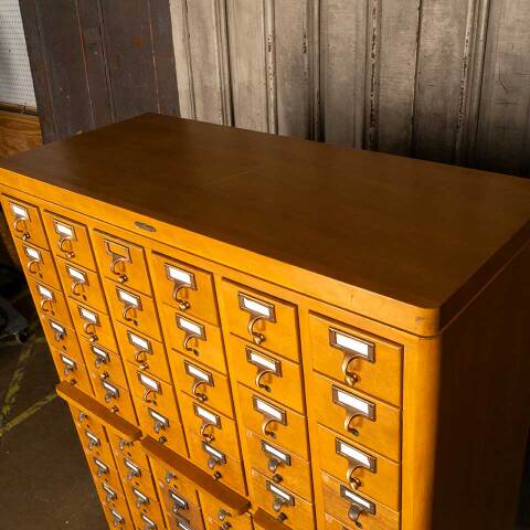 #52257 Vintage 60 Drawer Library Card Catalog Unit image 7