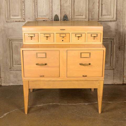 #52258 Vintage Maple Card Catalog / File Drawer Unit image 2
