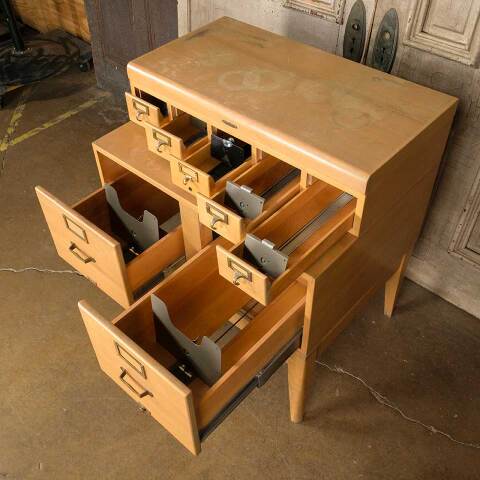 #52258 Vintage Maple Card Catalog / File Drawer Unit image 4