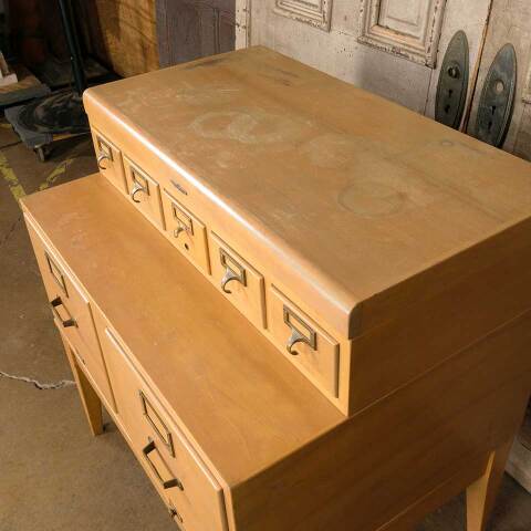 #52258 Vintage Maple Card Catalog / File Drawer Unit image 6