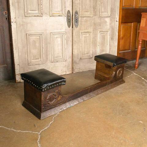 #52278 Antique Fireplace Fender Seat Hearth Bench image 2