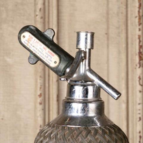 #52296 Antique Seltzer Bottle & Metal Stand image 2