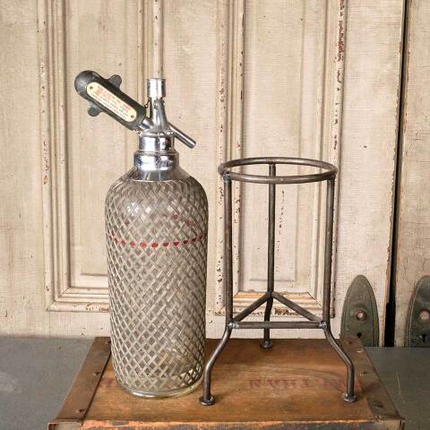#52296 Antique Seltzer Bottle & Metal Stand image 6
