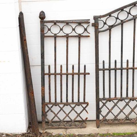 #52323 Salvaged Antique Wrought Iron Garden Gates image 2