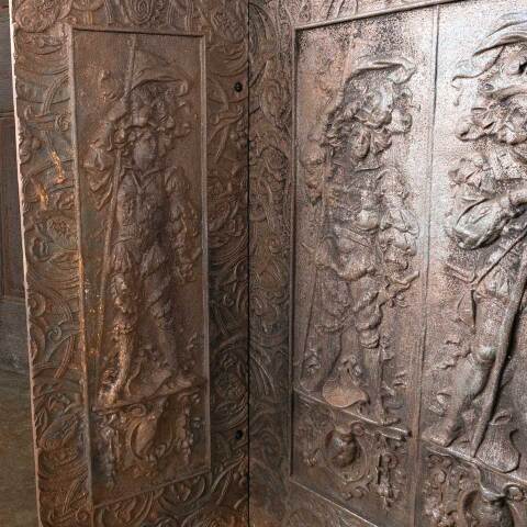 #52387 Salvaged Antique Cast Iron Fireplace Fireback image 2