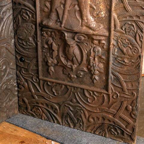 #52387 Salvaged Antique Cast Iron Fireplace Fireback image 6