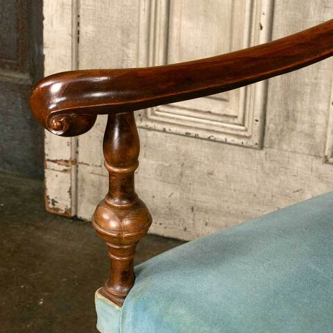 #52409 Antique Carved Wood High Back Armchair image 4