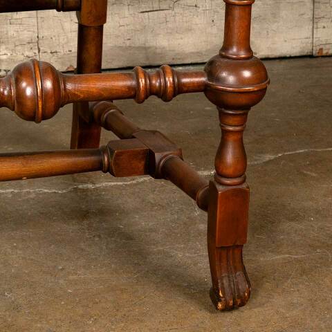 #52409 Antique Carved Wood High Back Armchair image 6