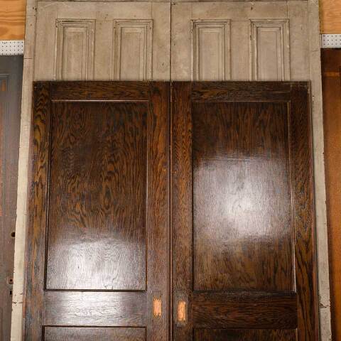#52446 65x84 Antique Oak 2 Panel Pocket Doors image 2