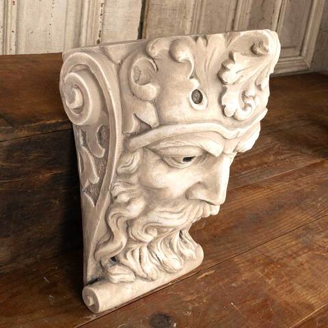 #52456 Cast Plaster Bearded King's Head Corbel image 6