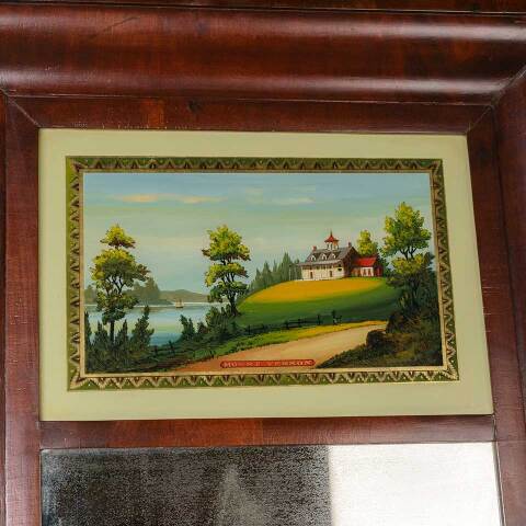 #52472 Antique MOUNT VERNON Eglomise Mirror image 2