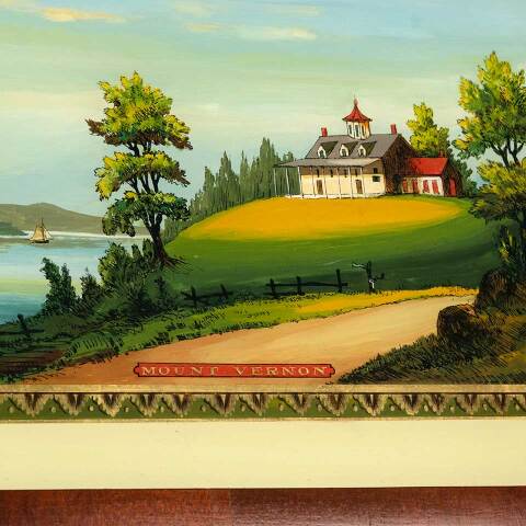 #52472 Antique MOUNT VERNON Eglomise Mirror image 3