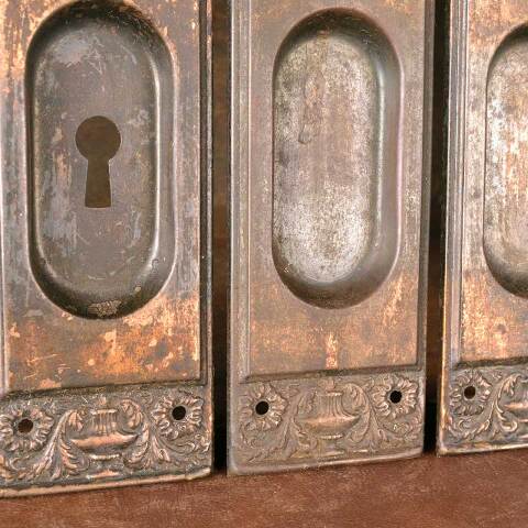 #52487 Antique Pocket Door Hardware Pull Handles image 5