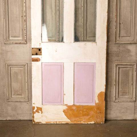 #52519 32x79 Salvaged Antique 2 Lite Entry Door image 6