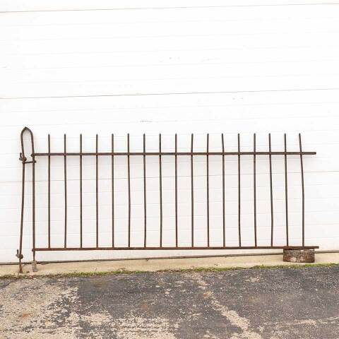 #52521 Salvaged Antique Wrought Iron Garden Fence image 2