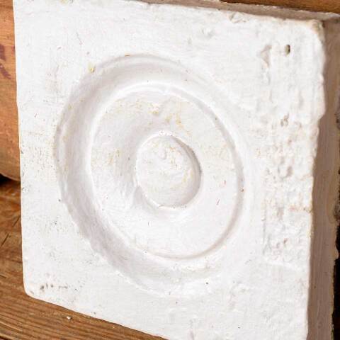 #52547 Antique Painted Wood Rosette Trim Block image 2